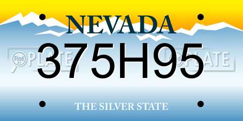 375H95 Nevada License Plate