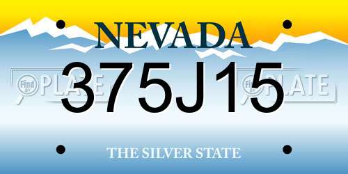 375J15 Nevada License Plate