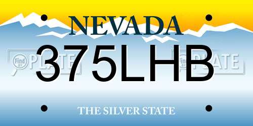 375LHB Nevada License Plate