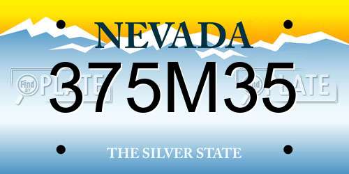 375M35 Nevada License Plate
