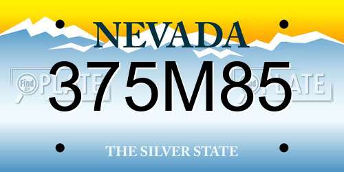 375M85 Nevada License Plate