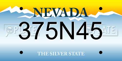 375N45 Nevada License Plate