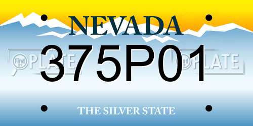 375P01 Nevada License Plate