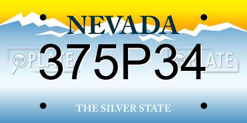 375P34 Nevada License Plate