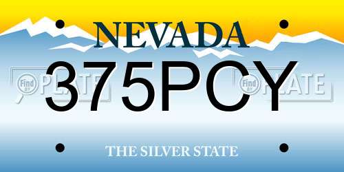 375PCY Nevada License Plate