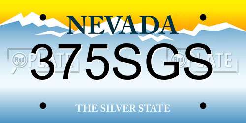 375SGS Nevada License Plate