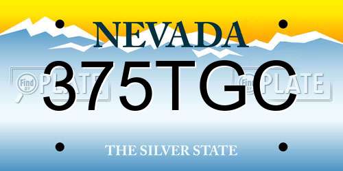375TGC Nevada License Plate