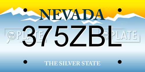 375ZBL Nevada License Plate