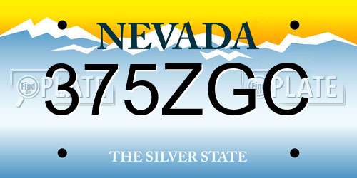 375ZGC Nevada License Plate