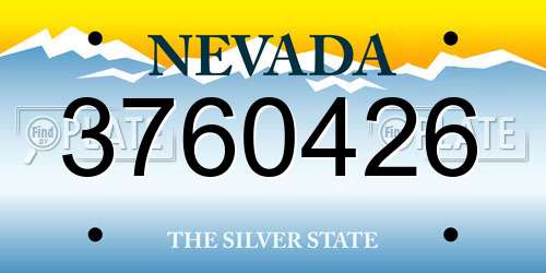 3760426 Nevada License Plate