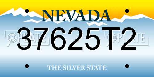 37625T2 Nevada License Plate