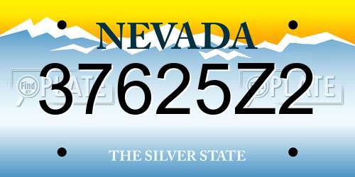 37625Z2 Nevada License Plate