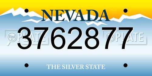 3762877 Nevada License Plate