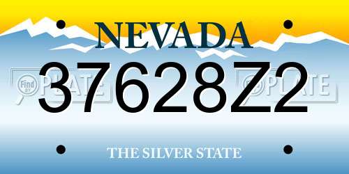 37628Z2 Nevada License Plate