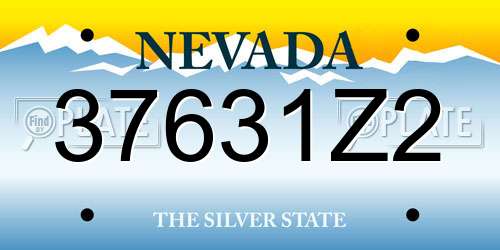 37631Z2 Nevada License Plate