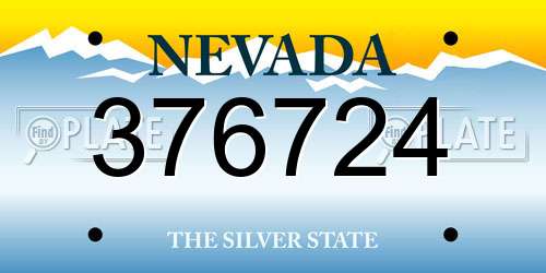 376724 Nevada License Plate