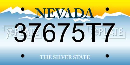 37675T7 Nevada License Plate