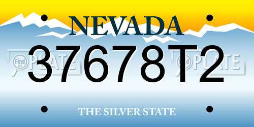 37678T2 Nevada License Plate
