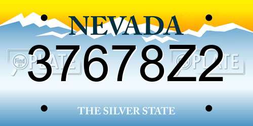 37678Z2 Nevada License Plate