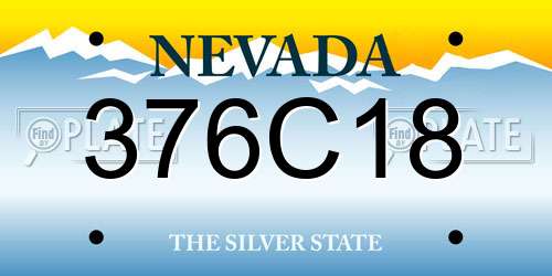 376C18 Nevada License Plate