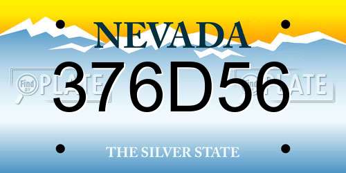 376D56 Nevada License Plate