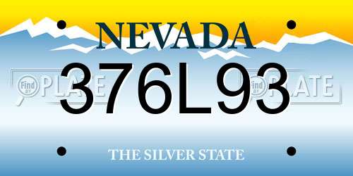 376L93 Nevada License Plate
