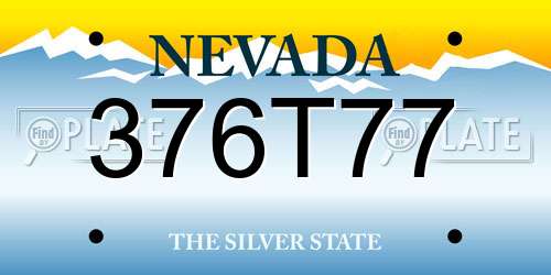 376T77 Nevada License Plate