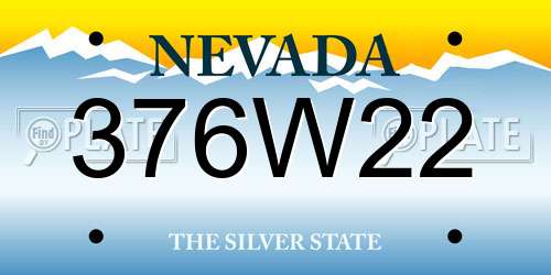 376W22 Nevada License Plate