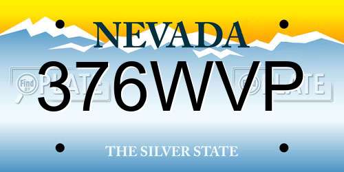 376WVP Nevada License Plate