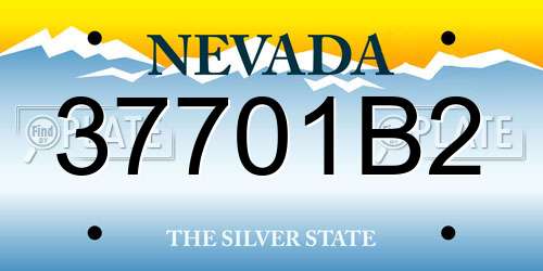 37701B2 Nevada License Plate