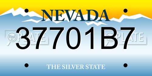 37701B7 Nevada License Plate