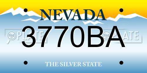 3770BA Nevada License Plate