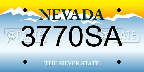 3770SA Nevada License Plate