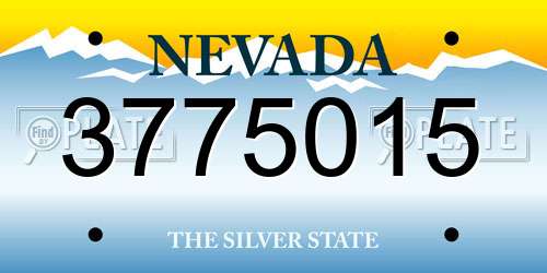 3775015 Nevada License Plate