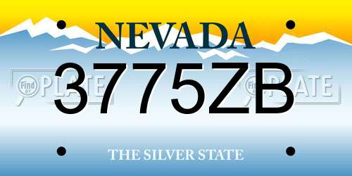 3775ZB Nevada License Plate