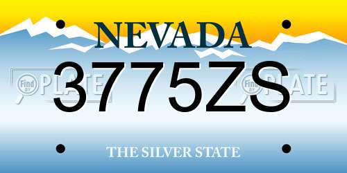 3775ZS Nevada License Plate
