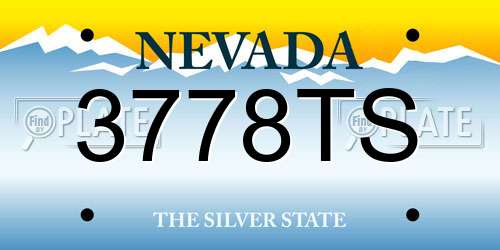 3778TS Nevada License Plate