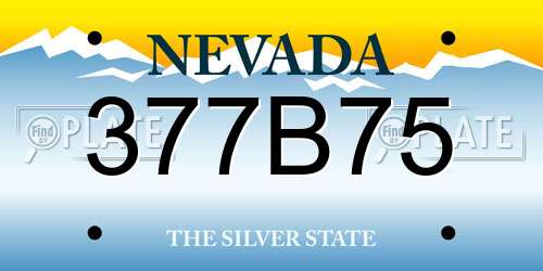 377B75 Nevada License Plate