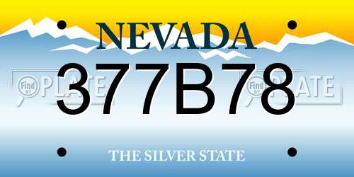 377B78 Nevada License Plate