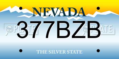 377BZB Nevada License Plate