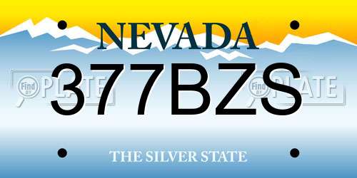 377BZS Nevada License Plate
