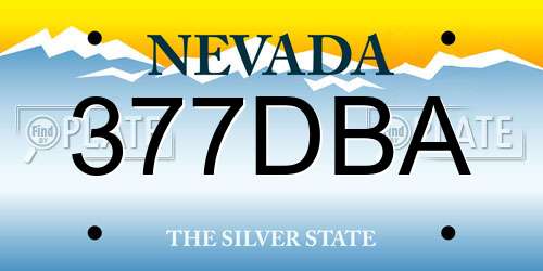 377DBA Nevada License Plate
