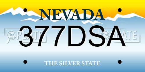 377DSA Nevada License Plate