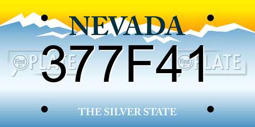 377F41 Nevada License Plate