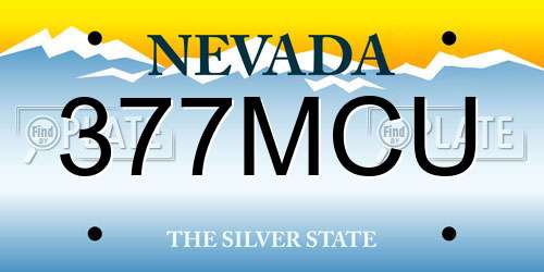 377MCU Nevada License Plate