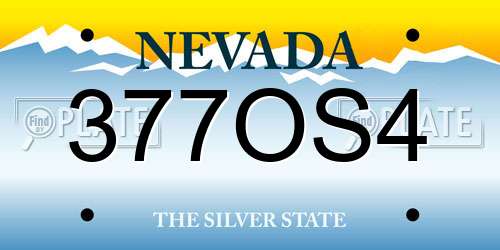 377OS4 Nevada License Plate
