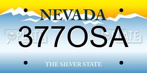 377OSA Nevada License Plate