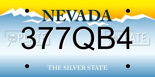 377QB4 Nevada License Plate