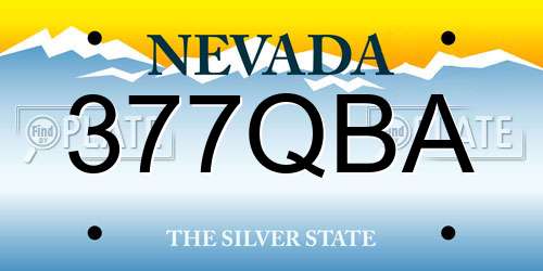 377QBA Nevada License Plate