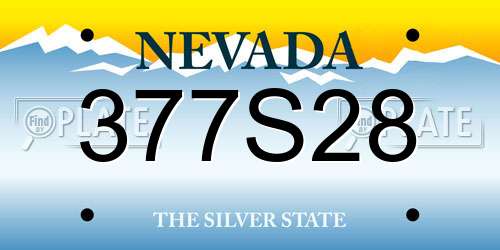 377S28 Nevada License Plate
